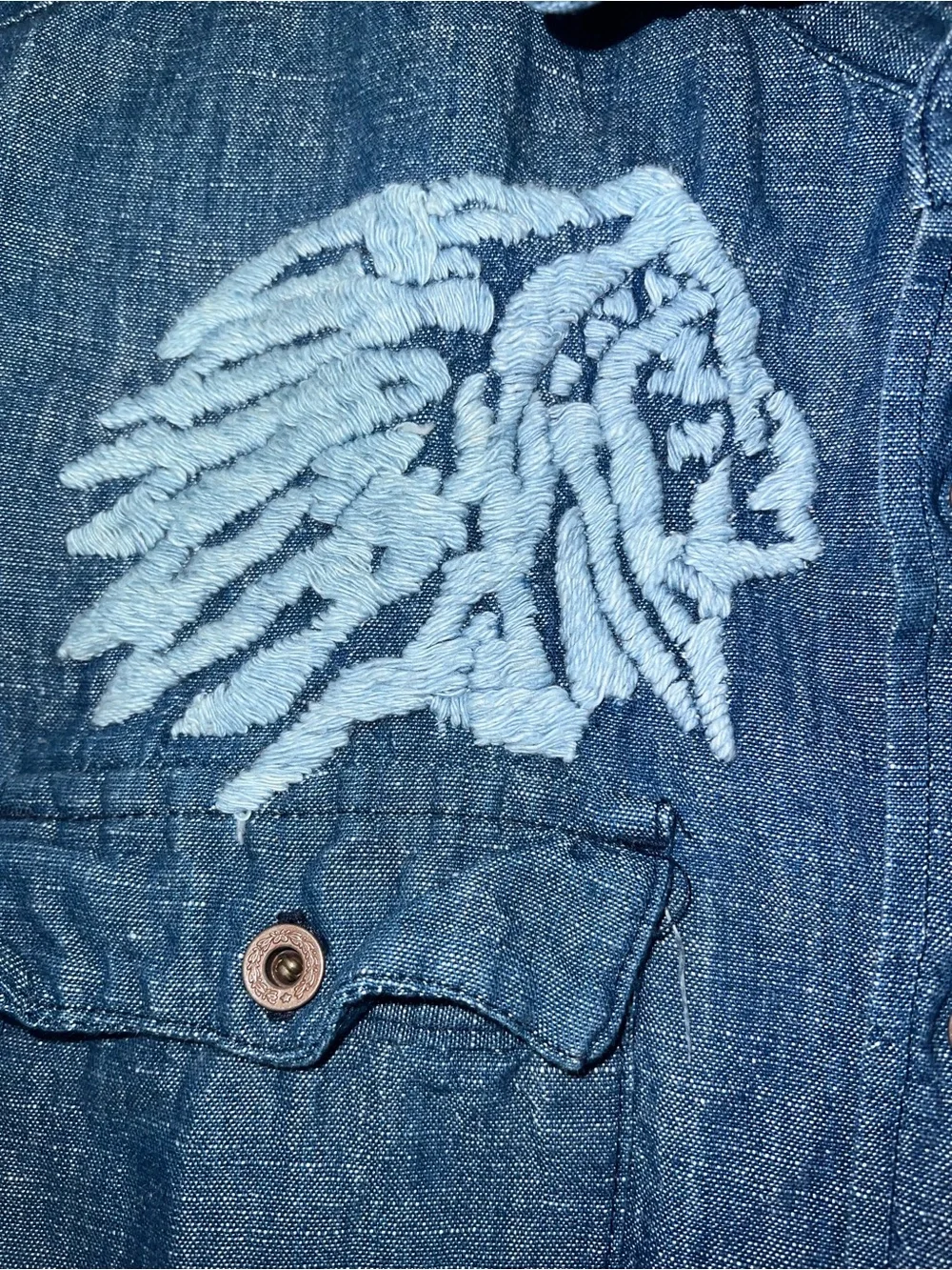 The Great China Wall Motor City Freedom Cycle Denim Shirt ASO Jessica Simpson - Picture 6 of 16